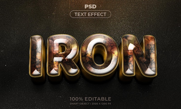 Testo modificabile 3d e mockup in stile effetto logo con sfondo astratto scuro