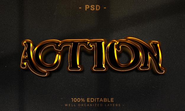 Testo modificabile 3d e mockup in stile effetto logo con sfondo astratto scuro
