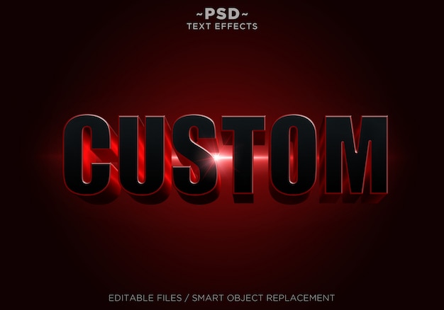 Testo modificabile effetti rosso nero 3D