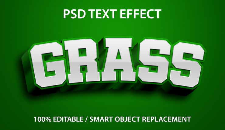 Testo modificabile effetto erba verde