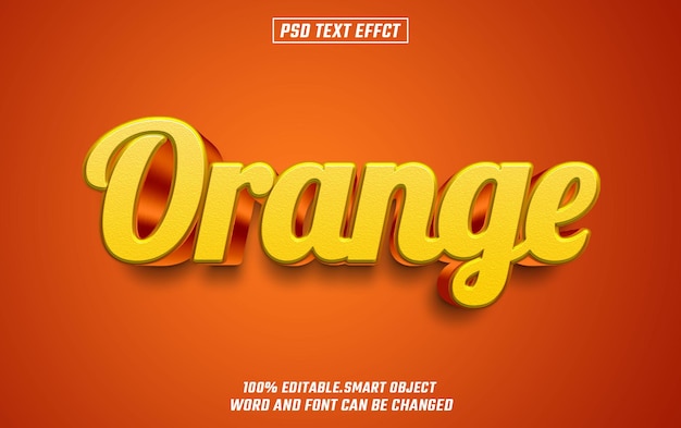 testo modificabile effetto font arancione testo 3D per il titolo
