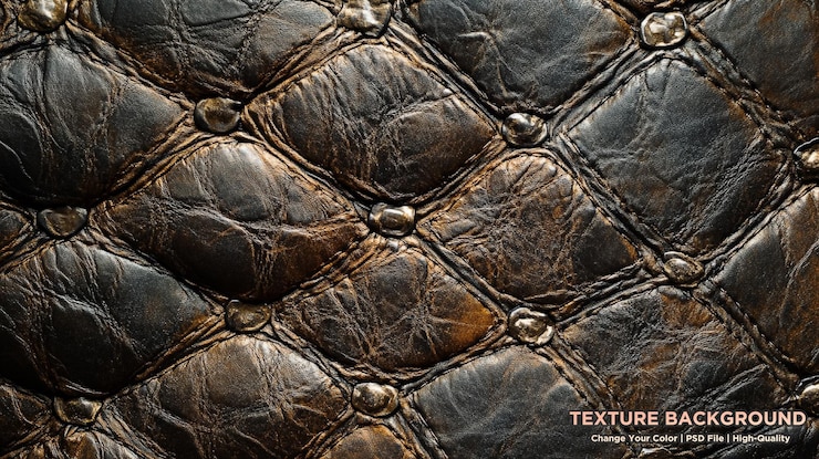 PSD testualità di pelle naturale marrone scuro vecchia pelle vera vintage utile come sfondo