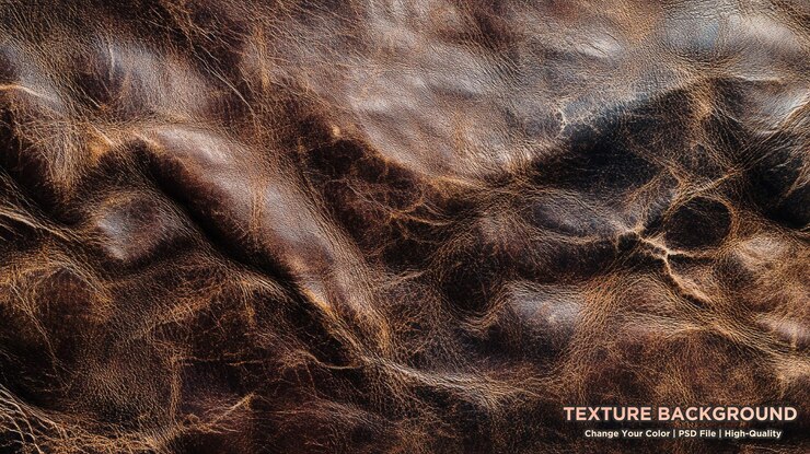 PSD testualità di pelle naturale marrone scuro vecchia pelle vera vintage utile come sfondo