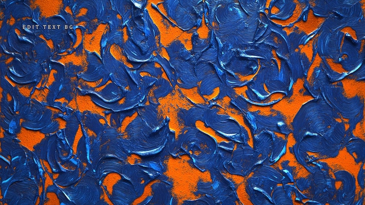 PSD testura di pittura a impasto blu e arancione astratto
