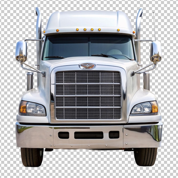 PSD la tête d'un camion américain blanc sur un fond transparent