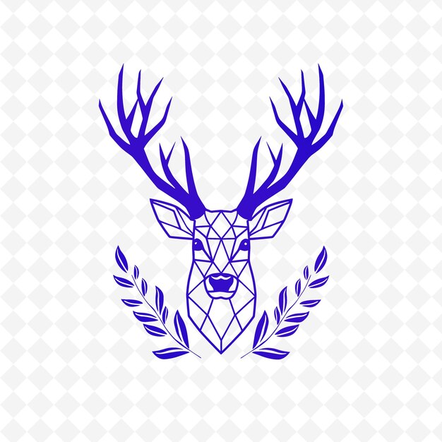 PSD une tête de cerf bleu avec une couronne dessus