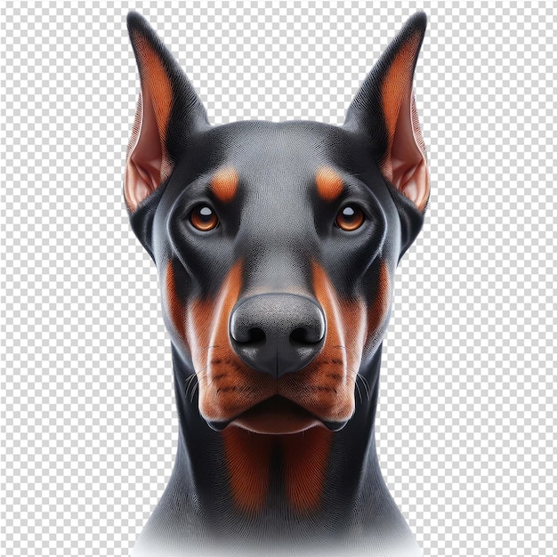 PSD une tête de chien avec un nez noir et une tache rouge sur le visage