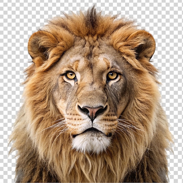 PSD la tête du lion isolée sur un fond transparent