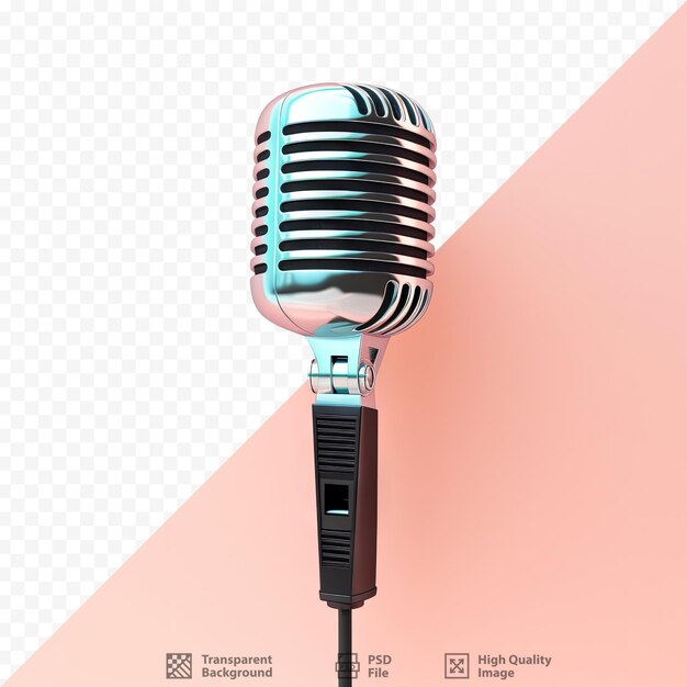 PSD la tête du microphone seule sur un fond transparent