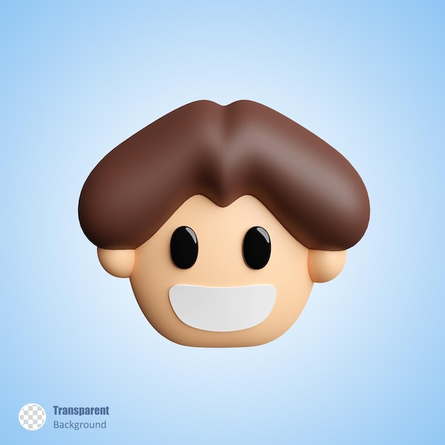 La tête d'un homme qui rit est mignonne illustration 3D