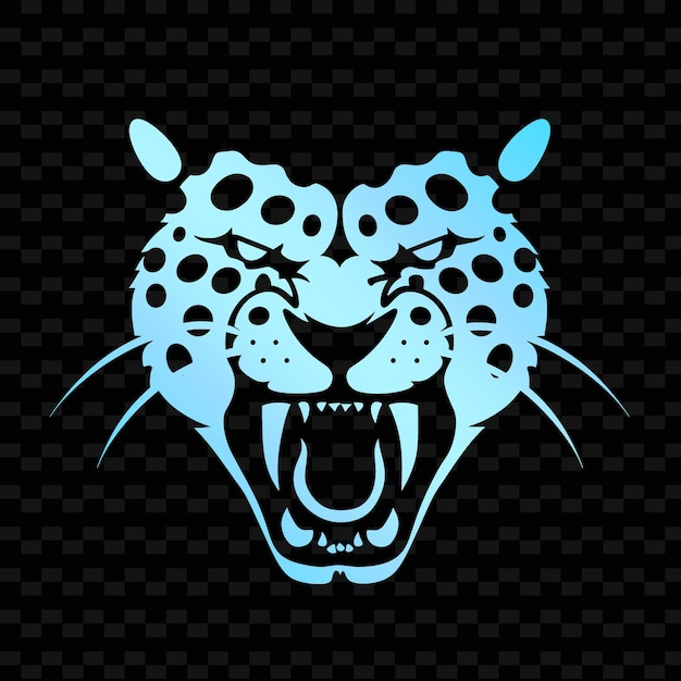 PSD une tête de léopard avec un fond bleu qui dit leopardon