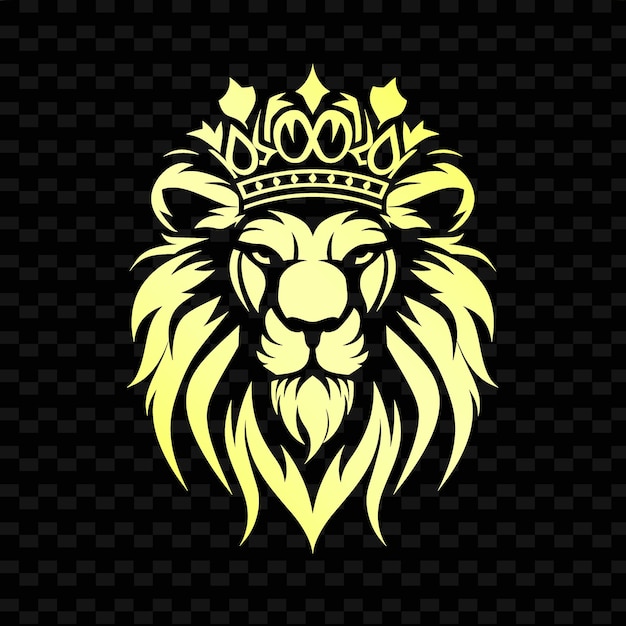 PSD une tête de lion jaune avec une couronne dessus