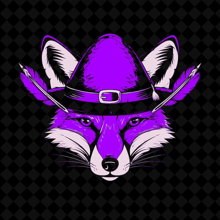 PSD tête de renard avec un chapeau de cow-boy sur la tête