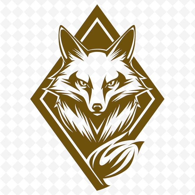 PSD une tête de renard avec un motif d'un logo qui dit renard
