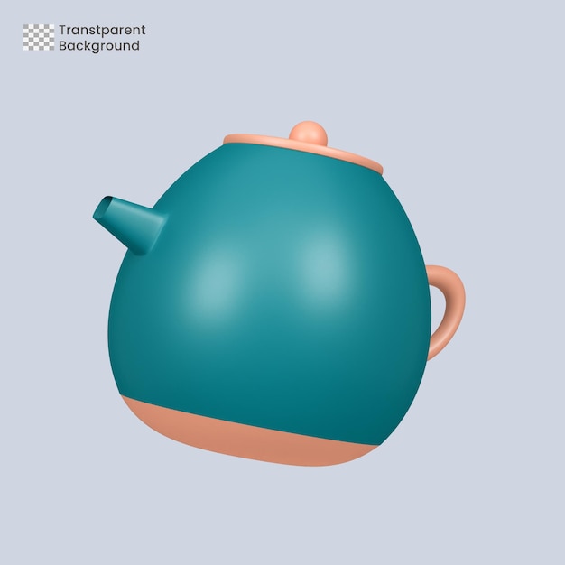 tetera, 3d, icono