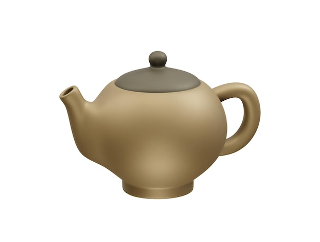 tetera com um ícone de tampa 3d ilustração de renderização Ícone de tetera 3d renderização