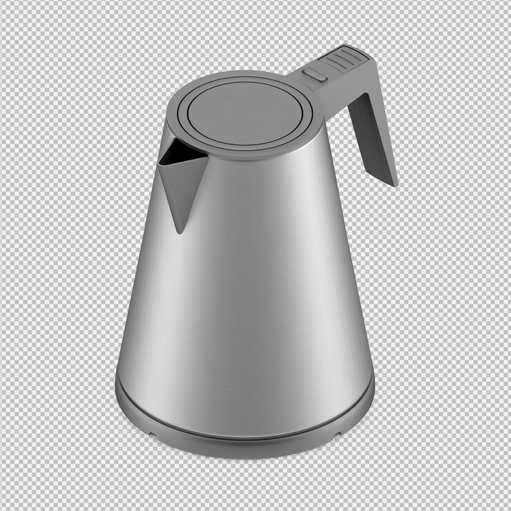 PSD tetera isométrica render 3d