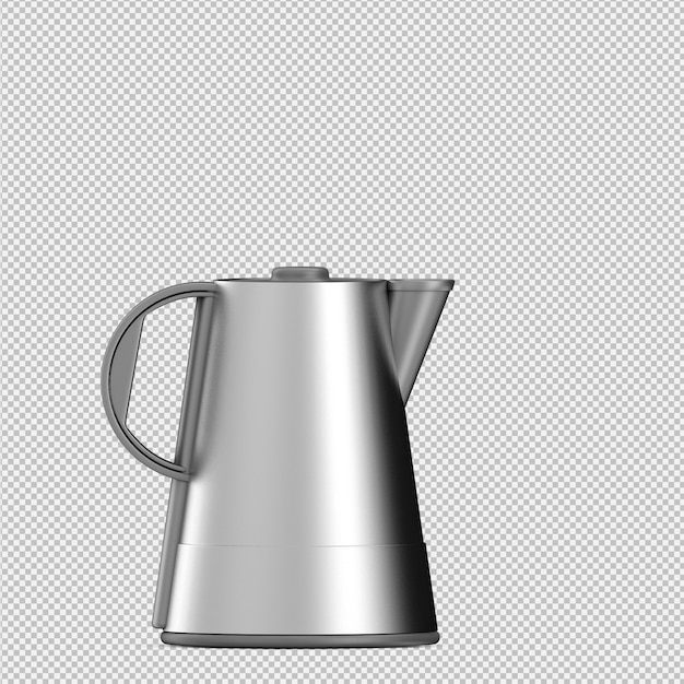 Tetera isométrica render 3D