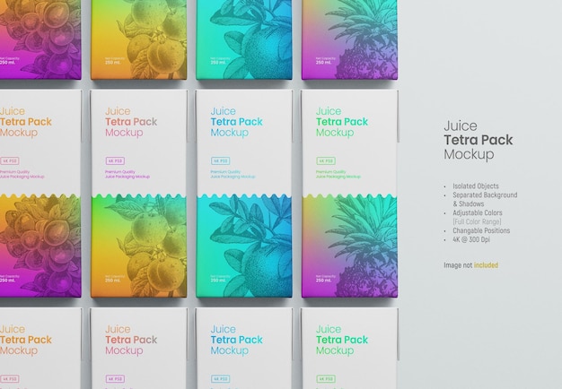 PSD tetra pack saftkartonverpackung mockup