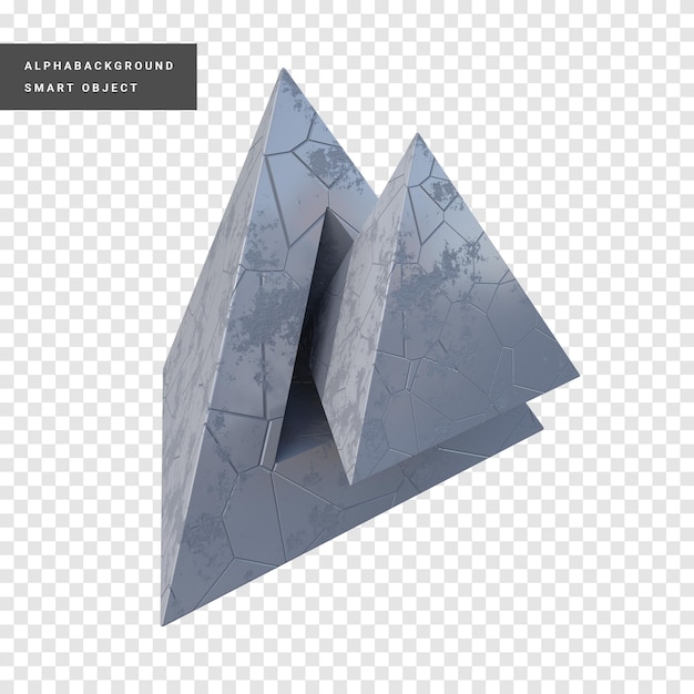 Tetraeder abstrakte geometrische Form 3D-Render
