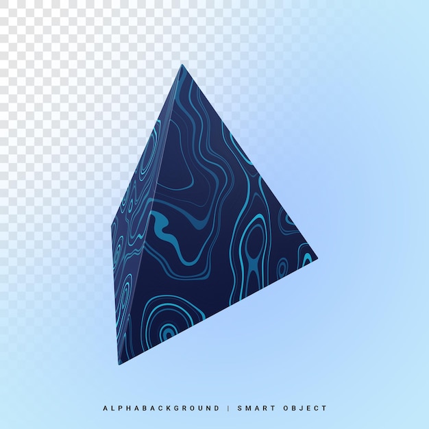 tetrahedron shape with texture 3d illustration