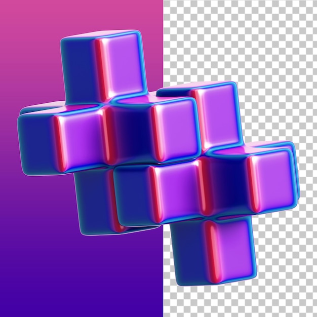 Tetris abstrakte 3D-Illustration