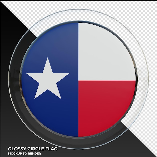 PSD texas realistische 3d-texturierte glänzende kreisflagge