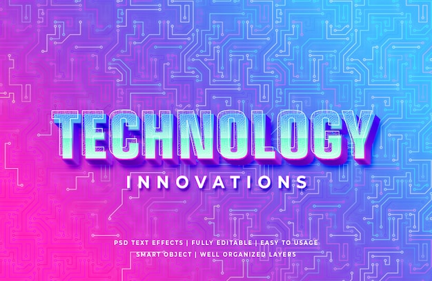 Text-Arteffekt der Technologieinnovation 3d