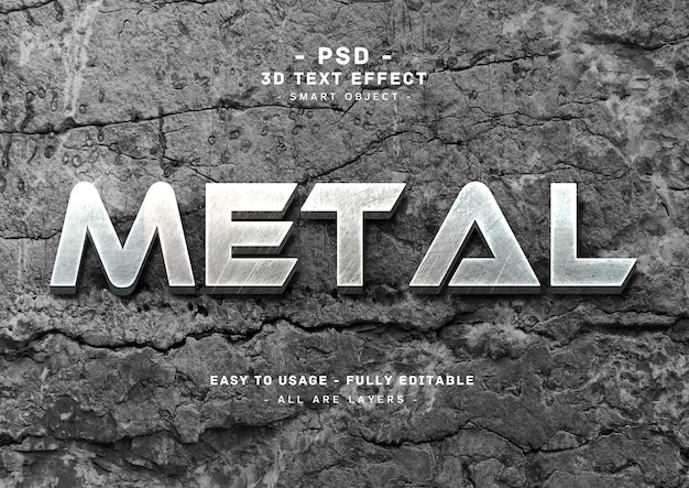 Text-arteffekt des metall 3d