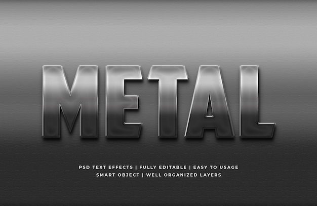 PSD text-arteffekt des metall 3d