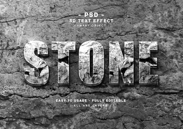 Text-Arteffekt des Steins 3d
