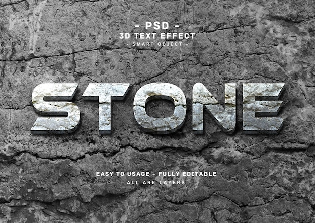 Text-Arteffekt des Steins 3d