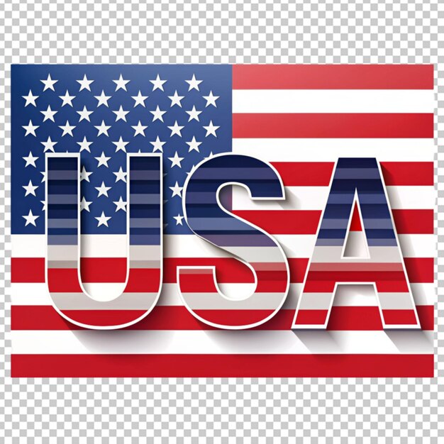 PSD text auf der flagge wie usa