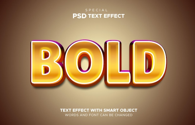 text effect bold mockup 3d texture
