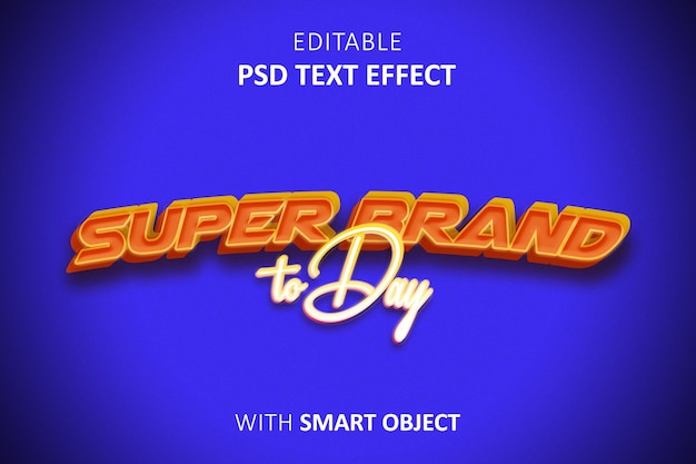 PSD text effect super brand heute