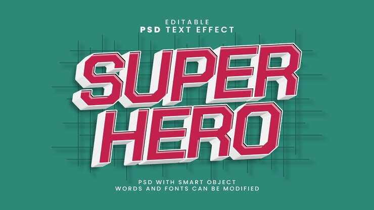 PSD text effect super hero