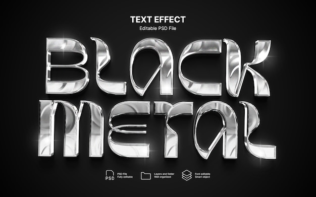 PSD text-effekt aus metallglas