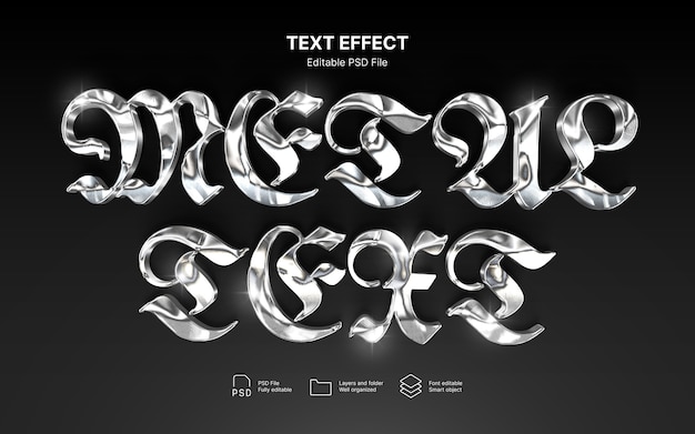 Text-Effekt aus Metallglas