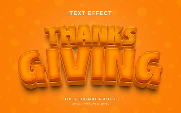 PSD text-effekt für den thanksgiving-tag