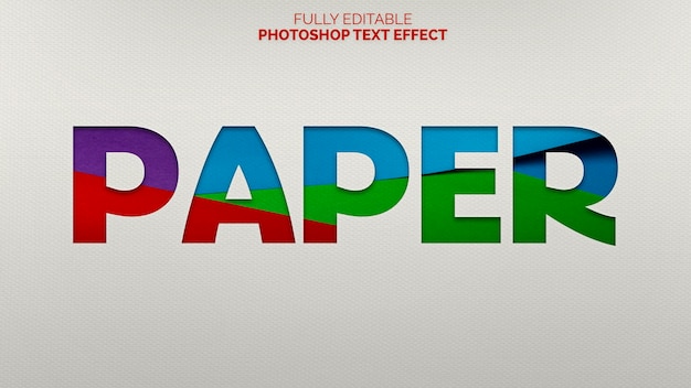 PSD text-effekt mit geschnittenem papier psd