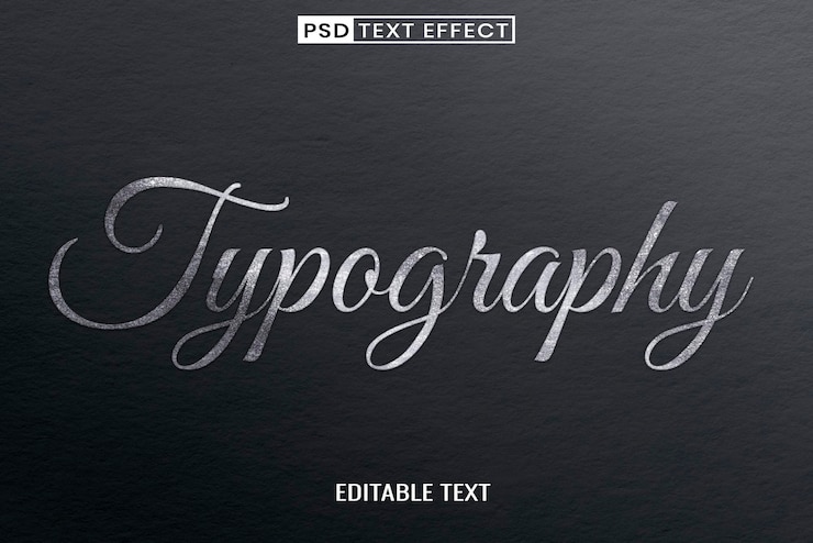 PSD text-effekt psd geprägte folien silber hochwertige vorlage