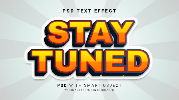 PSD text-effekt stay tuned