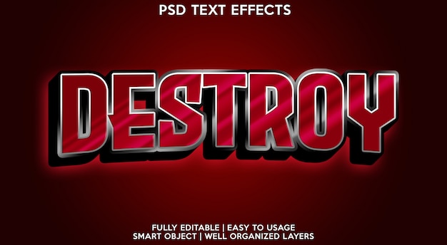 PSD text-effekt-vorlage zerstören