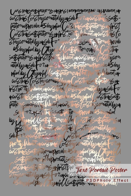 Text Portait Poster PSD Fotoeffekt