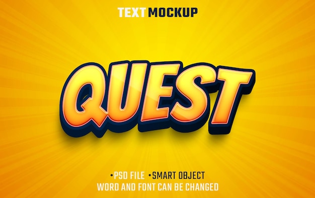 Text-Quest-Effekt 3D-Text-Schriftart-Effect