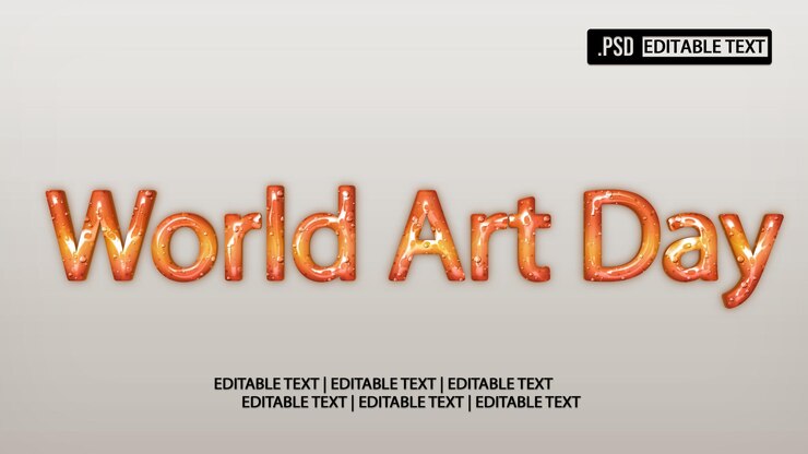 PSD text-stil-effekt des weltkunsttages
