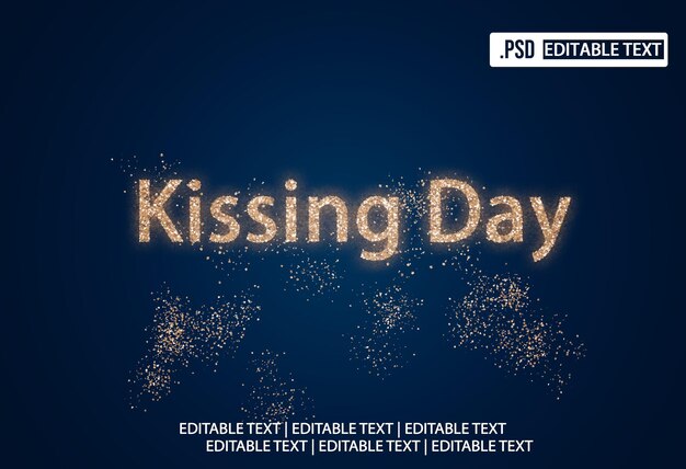 Text-stil-effekt für den tag des küsses