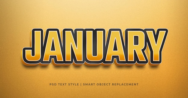 Text style effect with January celebration template