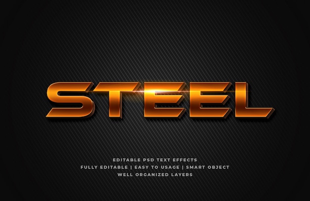 Textarteffekt des Stahls 3d