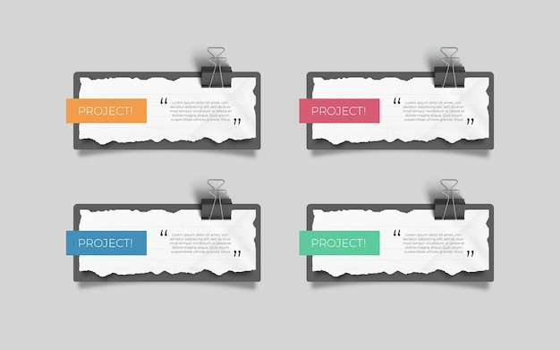 PSD textbox-design mit realistischem notizpapier